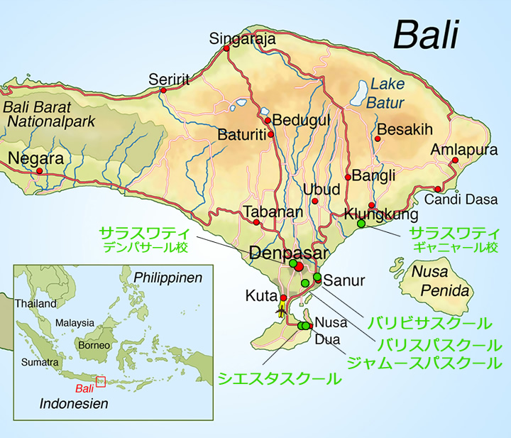 バリ島エステ留学スクール地図